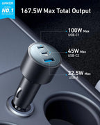 Anker Nano Car Charger 167.5W 3 Ports