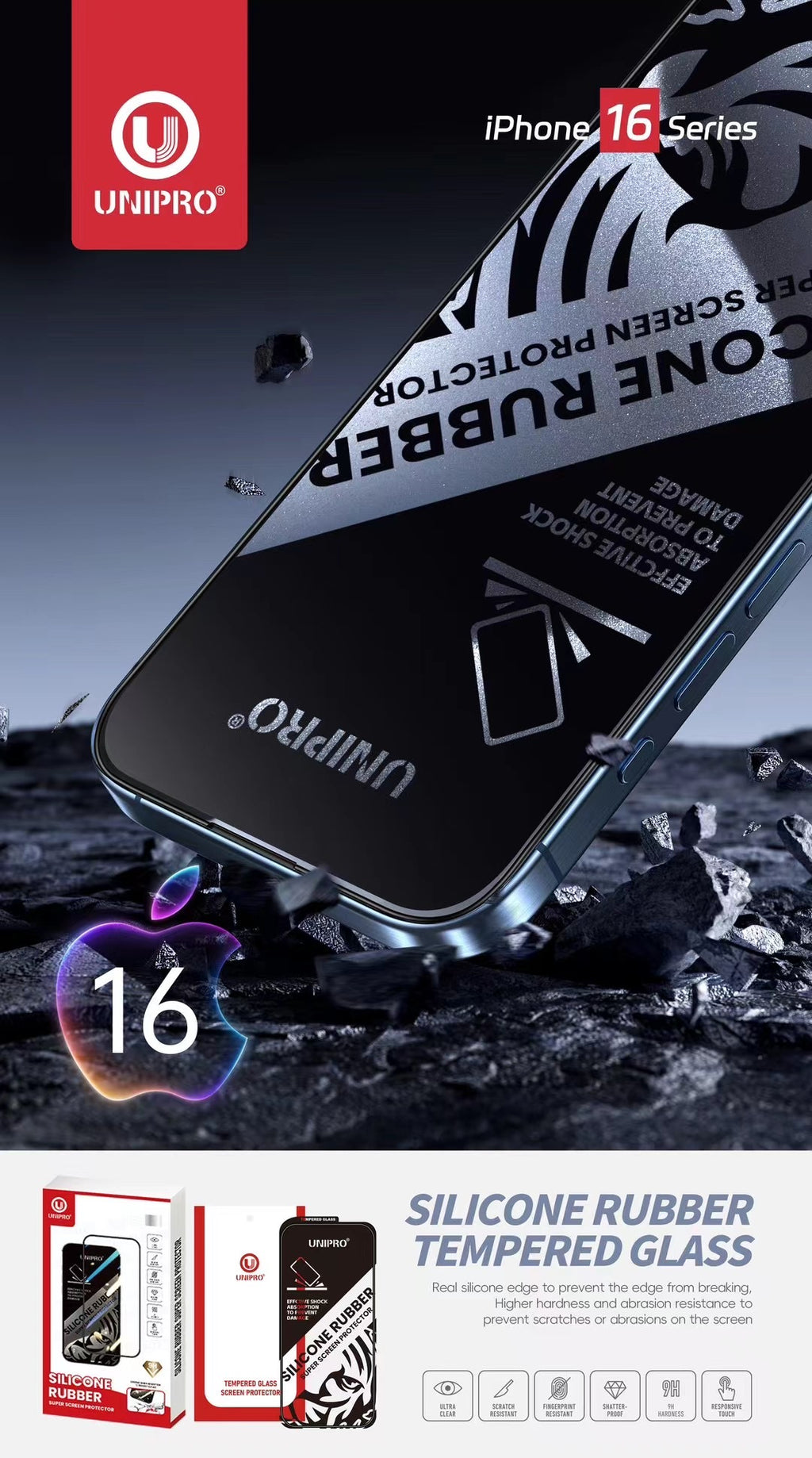 Silicone Side Anti-Broken Clear Screen Protector