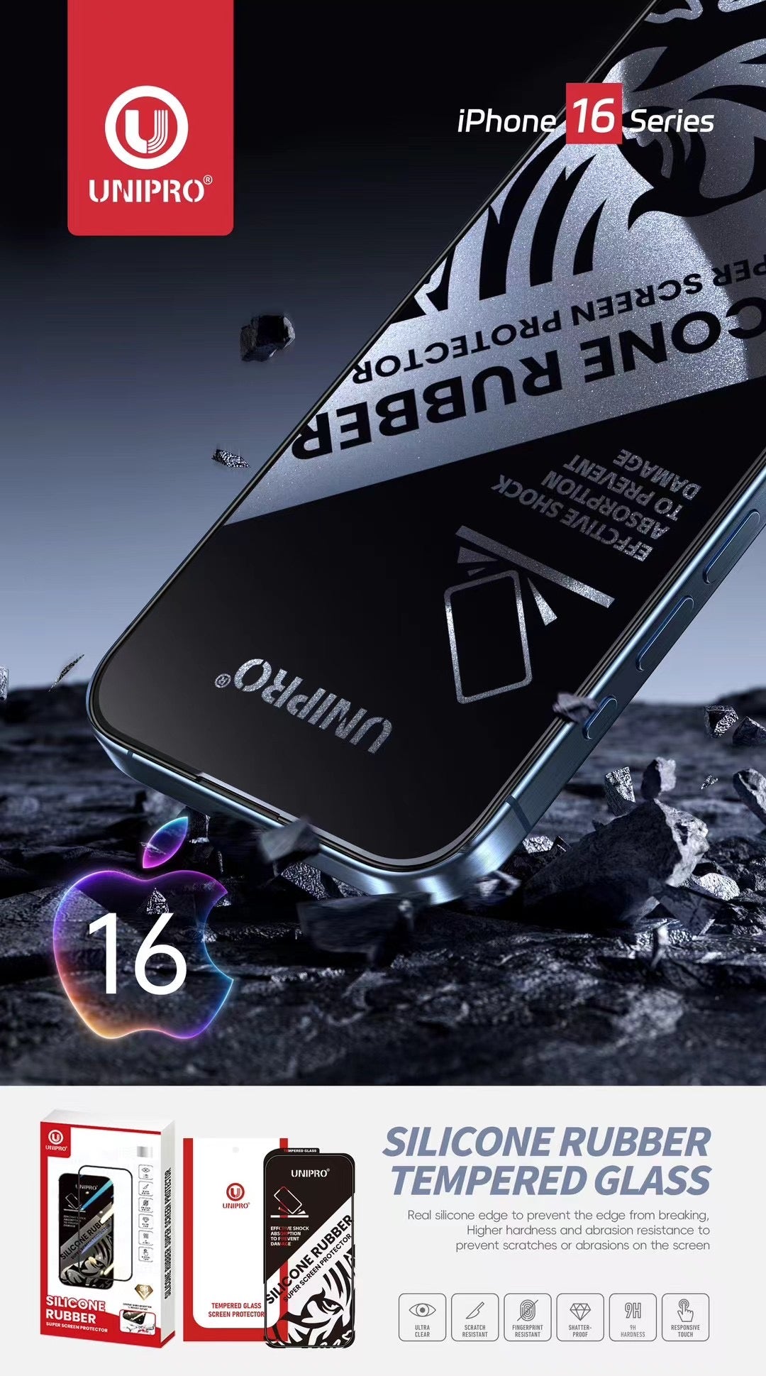 Silicone Side Anti-Broken Clear Screen Protector