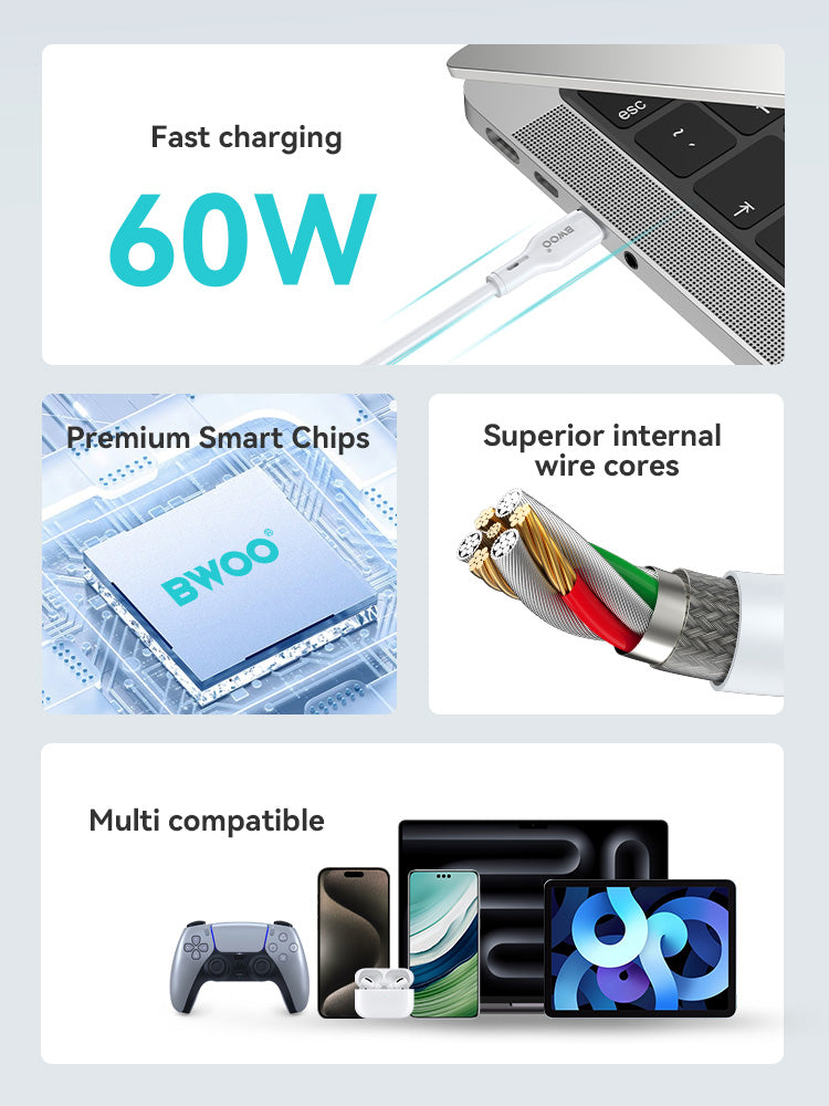 BWOO-Cable Type C to Type C 60W (1M)
