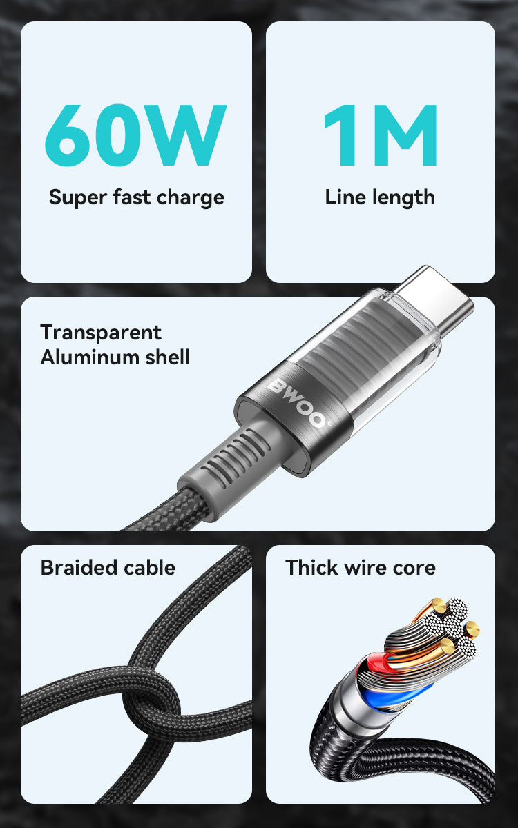 BWOO - Cable Type -C to Type - C  PD 60W (1M)
