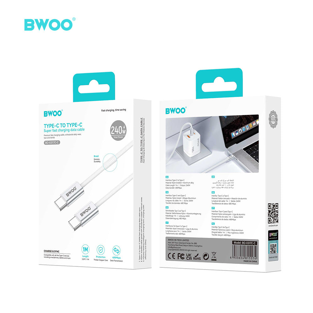 BWOO - Cable Type-C to Type-C 240W (1M)