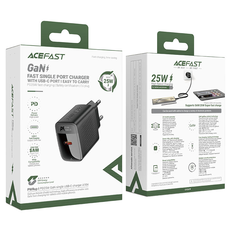 A104 PD25W GaN single  USB-C charger (EU)