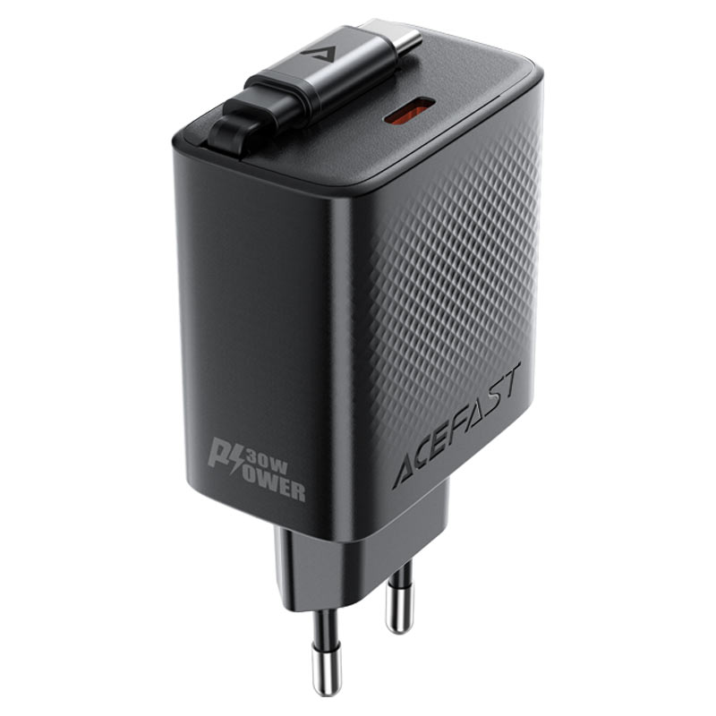 A110 PD30W GaN charger  (USB-C+USB-C) with  retractable cable (EU)