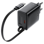 A110 PD30W GaN charger  (USB-C+USB-C) with  retractable cable (EU)