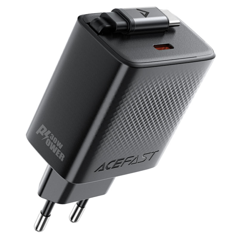 A110 PD30W GaN charger  (USB-C+USB-C) with  retractable cable (EU)