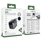 A114 PD25W GaN charger  (USB-A+USB-C) with digital  display (EU)