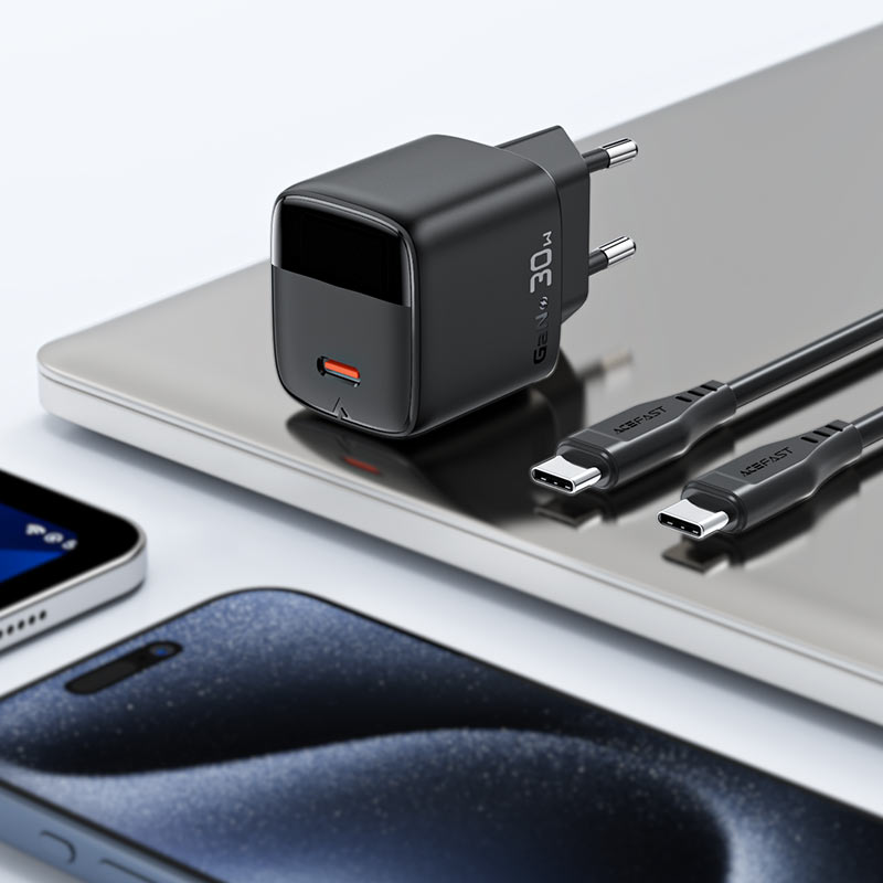 A115 PD30W GaN charger  USB-C with digital display  (EU)
