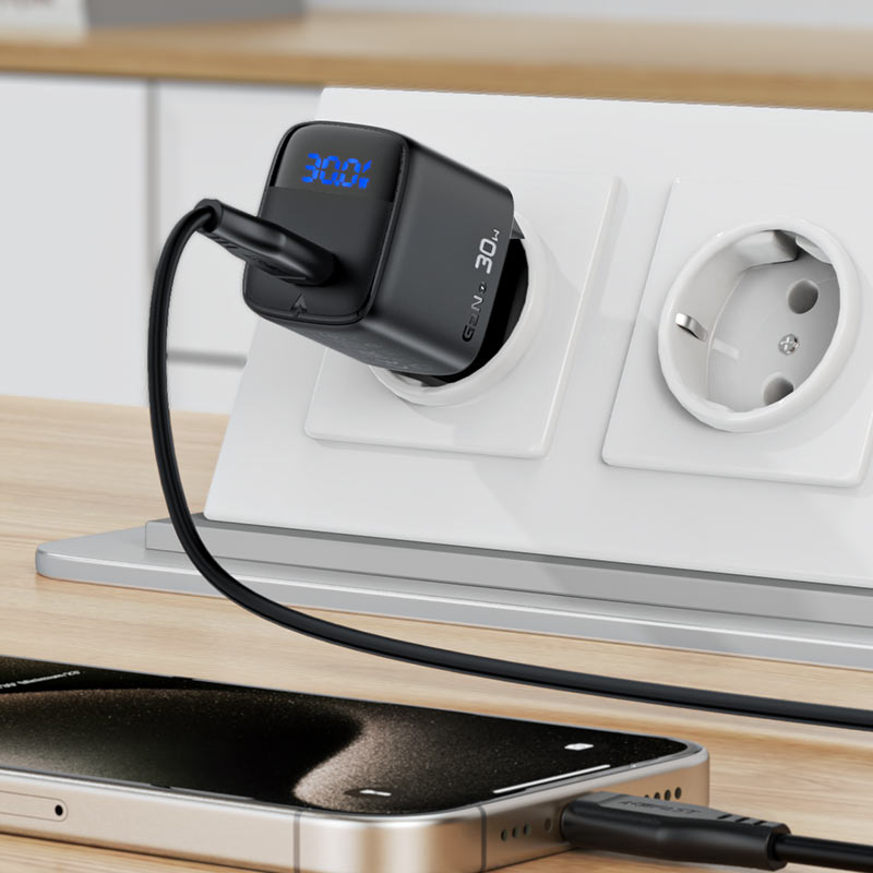 A115 PD30W GaN charger  USB-C with digital display  (EU)