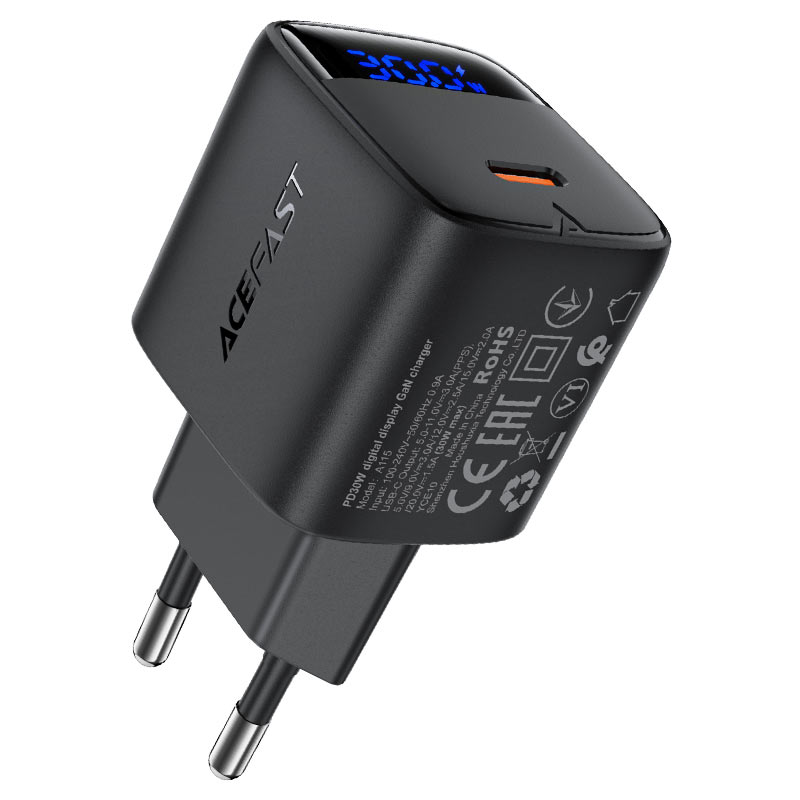 A115 PD30W GaN charger  USB-C with digital display  (EU)