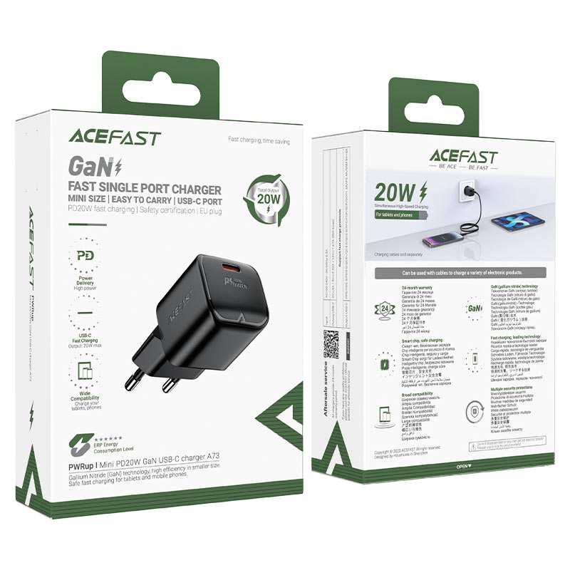 A73  mini PD20W GaN USB C charger (EU)