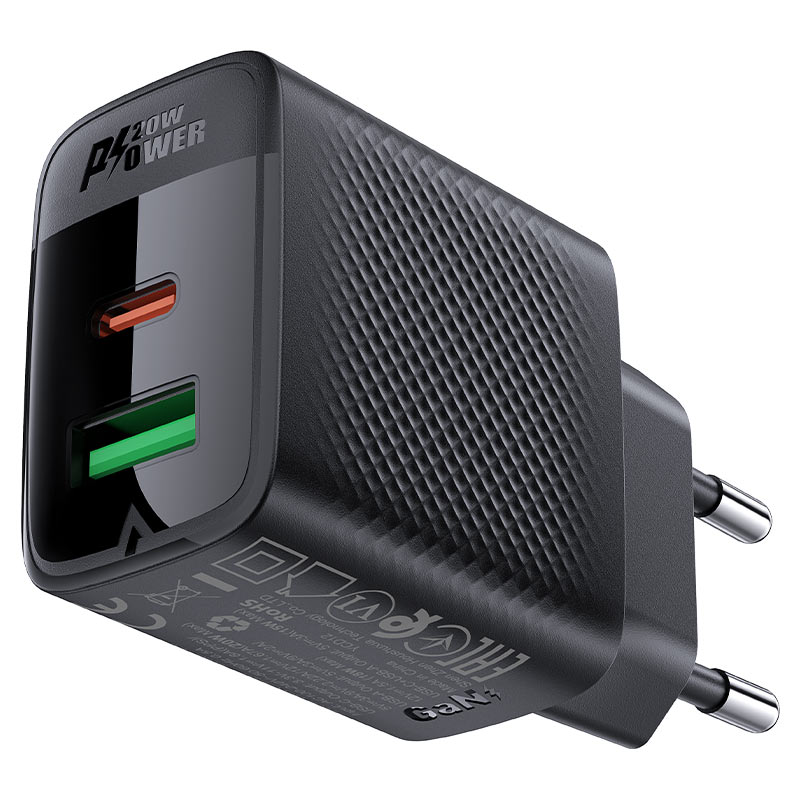 A78 PD20W GaN (USB A+USB-C) charger (EU)
