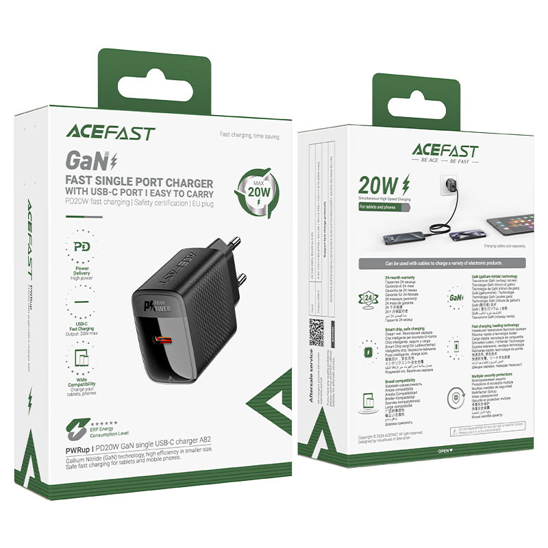 A82 PD20W GaN single  USB-C charger (EU)