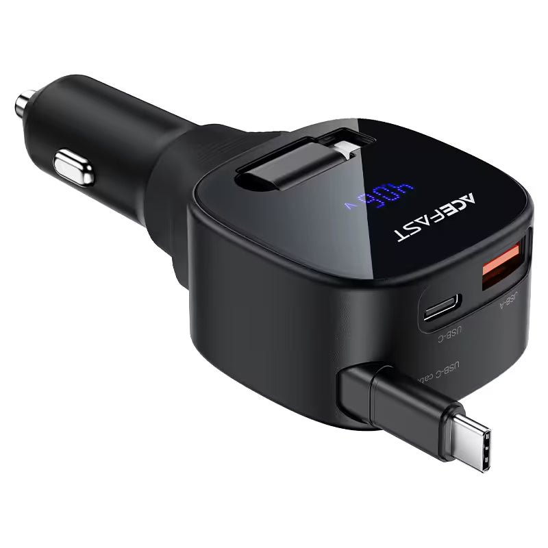 B17 95W car charger with  telescopic cable