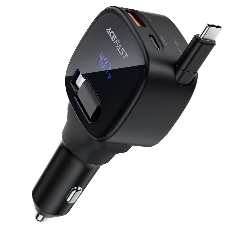 B17 95W car charger with  telescopic cable