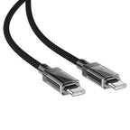 C12-03 USB-C to USB-C  transparent shell stainless  steel charging data cable