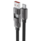 C13-04 USB-A/USB-C to  USB-C zinc alloy  connectors charging data  cable