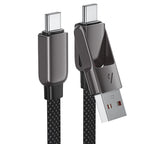 C13-04 USB-A/USB-C to  USB-C zinc alloy  connectors charging data  cable