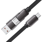 C13-04 USB-A/USB-C to  USB-C zinc alloy  connectors charging data  cable