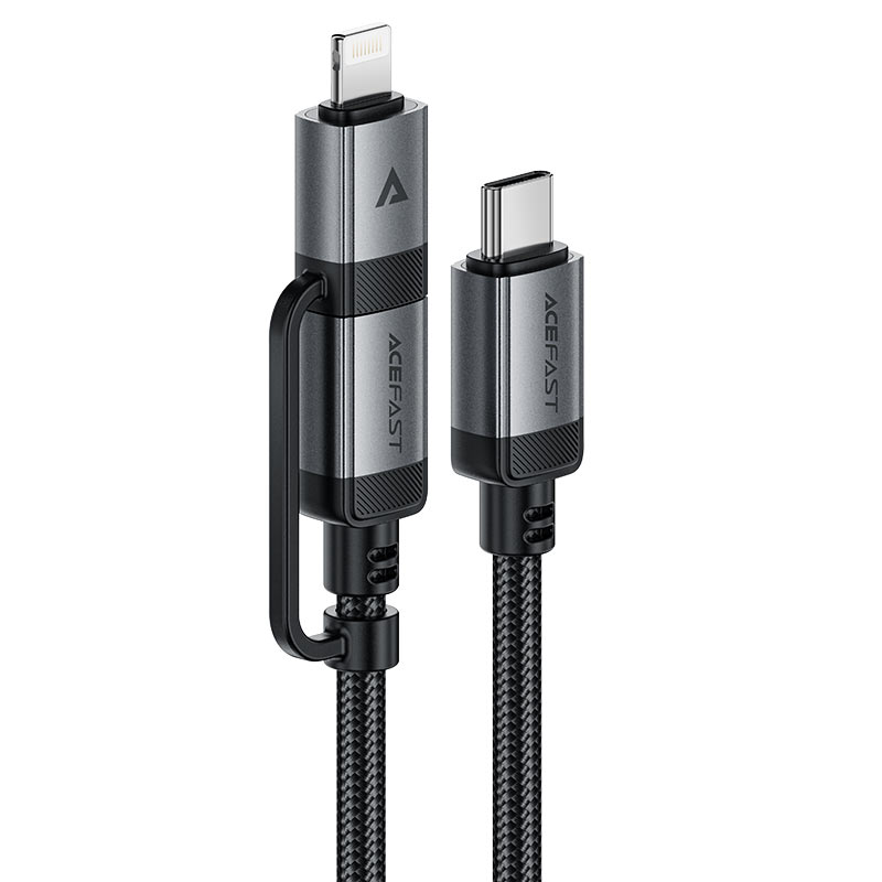 C20-01 USB-C to USB-C /  Lightning aluminum alloy  connectors charging data  cable