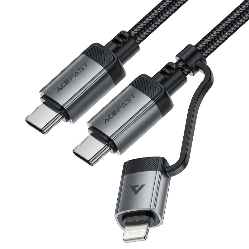 C20-01 USB-C to USB-C /  Lightning aluminum alloy  connectors charging data  cable
