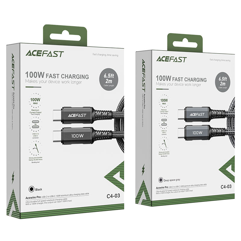 C4-03 USB-C to USB-C  100W 2m aluminum alloy  charging data cable