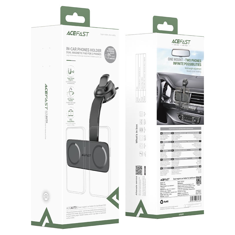 D60 dual magnet car holder for dashboard