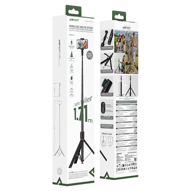 E31 selfie stick with  automatic tripod