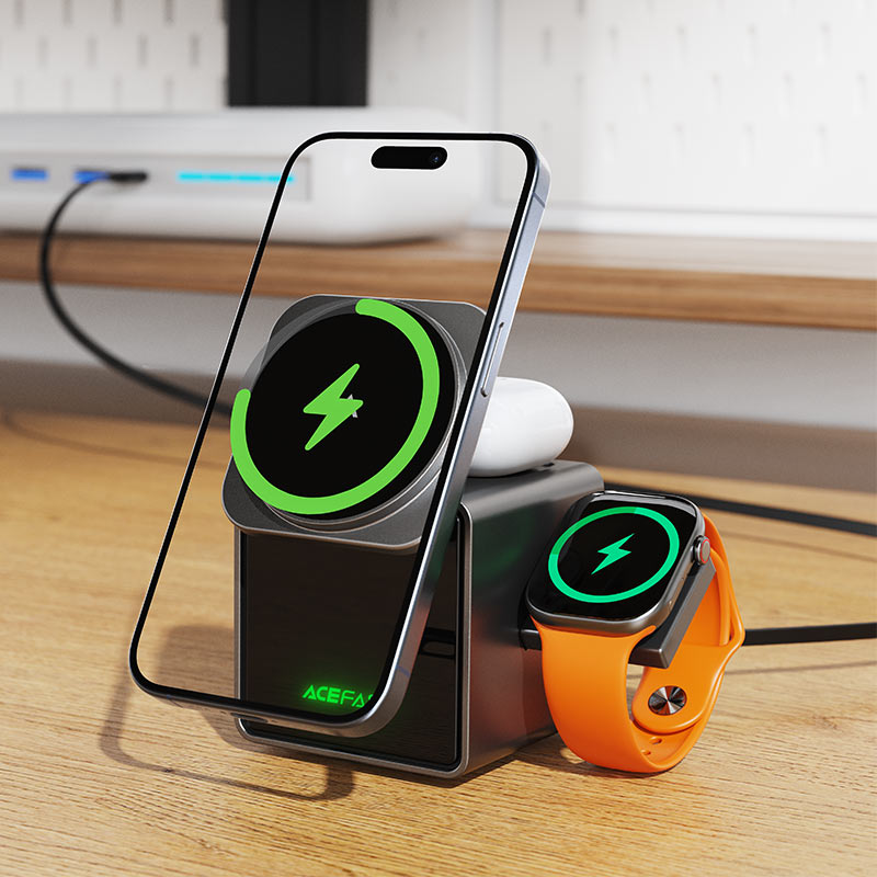 E34 electric flip 3-in-1  wireless charger