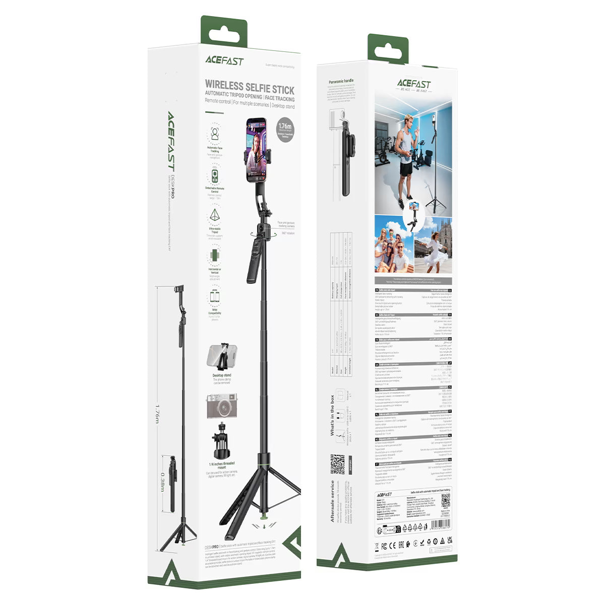 E41 selfie stick with  automatic tripod and face  tracking