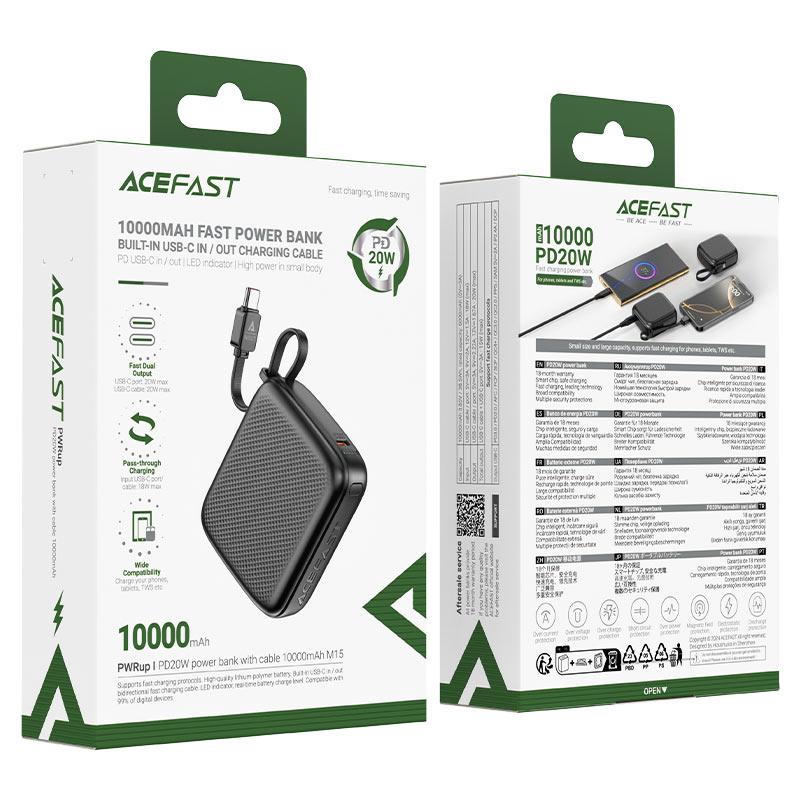 M15-10000 PD20W power  bank with cable