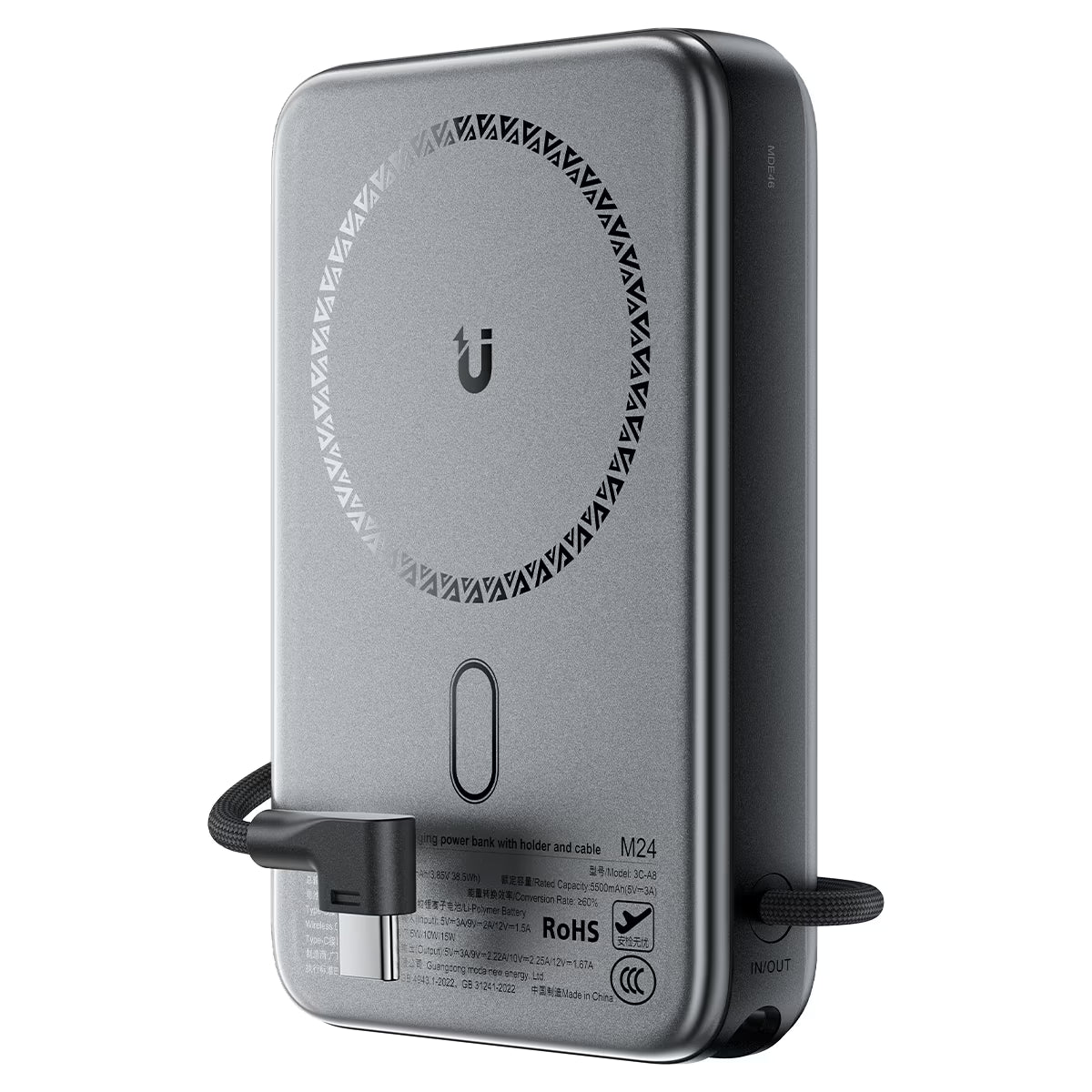 M24-10000 22.5W  magnetic fast charging  power bank with holder  and cable