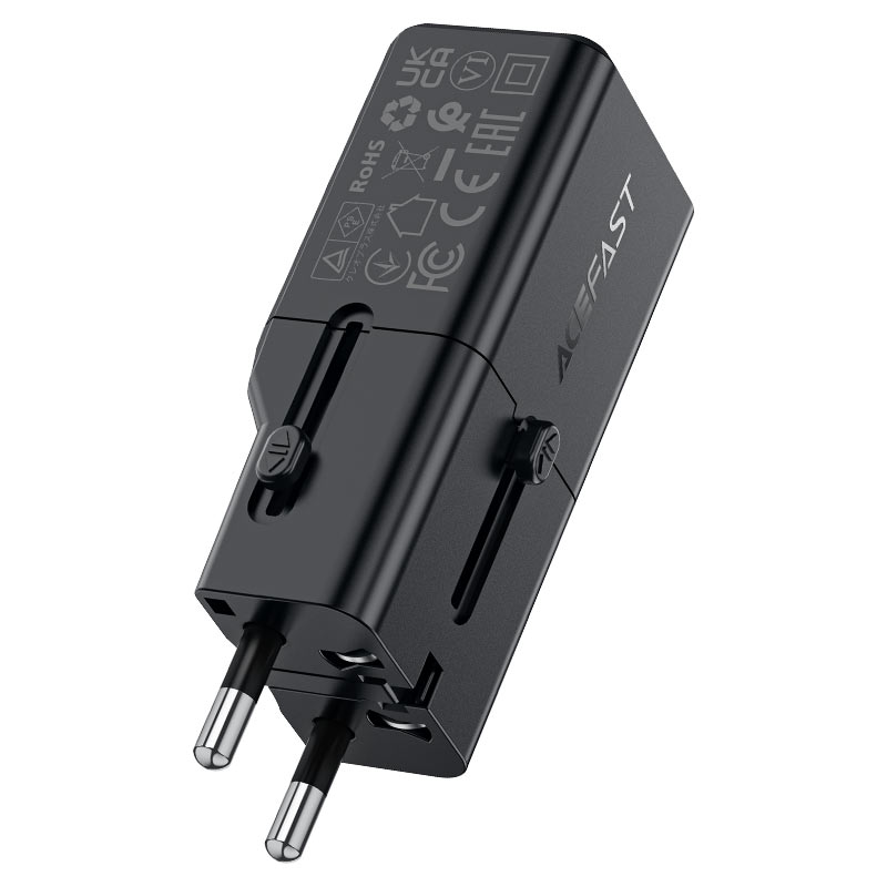 A110 PD30W GaN charger  (USB-C+USB-C) with  retractable cable (EU)